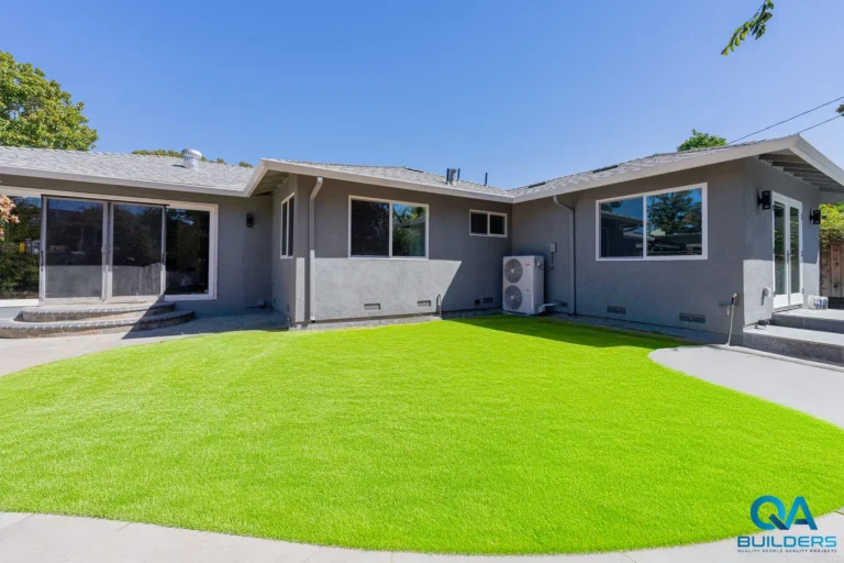 Finished home addition with new windows and stucco in Santa Clara