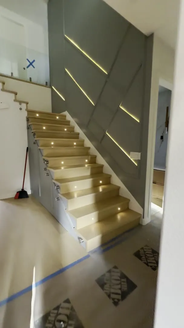 Entry and staircase during the San Jose remodel